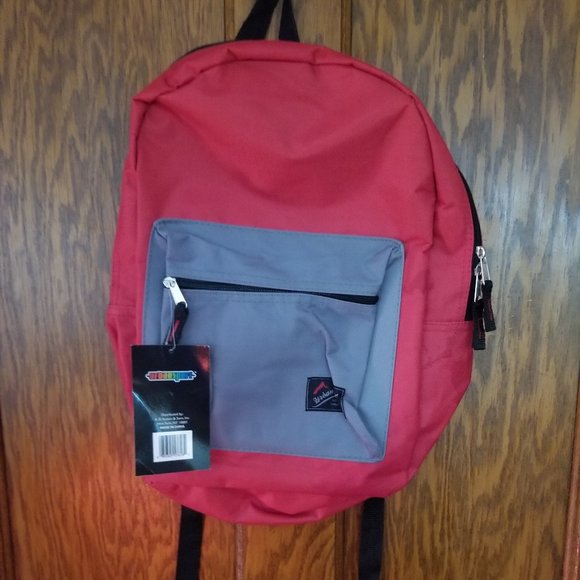 NEW Urbansport  RED and GRAY Backpack Black Gray Back Pack Student Pack Boys - Picture 1 of 4